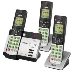 VTech® 3-Handset DECT 6.0 Expandable Cordless Phone System for Landline, Answering System, Caller ID/Call Waiting, and Backlit Keypad/Display