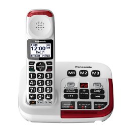 Panasonic® 1-Handset DECT 6.0 40-dB Amplified/Expandable Cordless Phone System for Landline, Answering System, Noise Reduction, and Visual Ringer