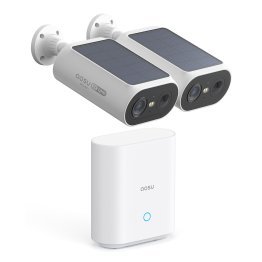 aosu 2K QHD 3.0-MP Dual-Band Wi-Fi® Quick-Install Outdoor AI-Smart Solar Camera Pro System with Home Station (2 Cameras)