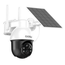 aosu 2K QHD 3.0-MP Wi-Fi® Outdoor AI-Smart Solar Security Camera with Panoramic PTZ, Auto-Tracking, and 2-Way Talk, C9L2BA11