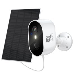 aosu 2K QHD 3.0-MP Wi-Fi® Outdoor AI-Smart Solar Security Camera with PIR Motion Detection, 2-Way Audio, and Spotlight, C7L2BA11