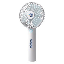airbro™ FHA-30 3.5-In. 6-Blade 5-Speed Handheld Personal Portable Rechargeable Fan with Power Bank, White