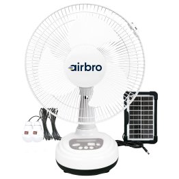 airbro™ FSA-12 12-In. Rechargeable AC/DC Fan with Solar Charging