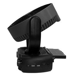 airbro™ RXF-50 Rechargeable 4-Band Radio, Bluetooth® Speaker, 3-Speed Oscillating Fan, and LED Light with Solar Charging