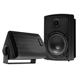 Gemini® GHSI Series GHSI-W650BT-PR Outdoor Bluetooth® 300-Watt-Peak Outdoor Speaker Set with Mounting Brackets and Remote, 2 Count (Black)