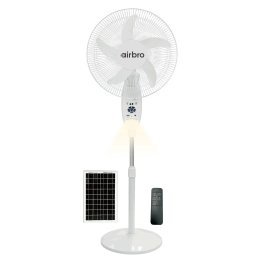 airbro™ 18-In. 9-Speed Indoor/Outdoor Rechargeable Floor Standing Fan with Solar Charging and LED Night-Light, FSA-18