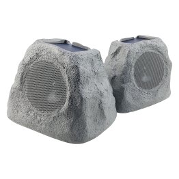 Gemini® GHRK-500LTMS Solar Bluetooth® TWS 30-Watt-Peak Outdoor Rock Speaker with LED Lighting (2 Pack)