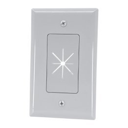 DataComm Electronics 1-Gang Split Cable Plate with Flexible Opening, Ultra White (1 Pack)
