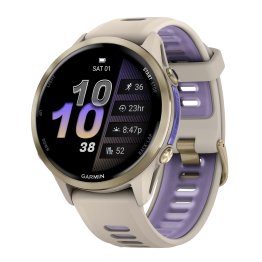 Garmin® Forerunner® 970 Running Smartwatch with Sapphire Lens and Titanium Bezel (French Gray/Indigo)