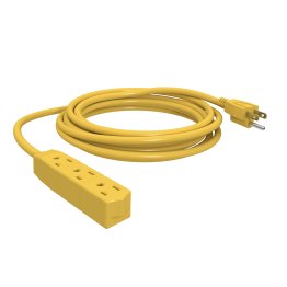 STANLEY® CordMax Shop 3-Outlet Heavy-Duty Grounded Indoor Extension Cord, 12-Ft., Yellow, 319121