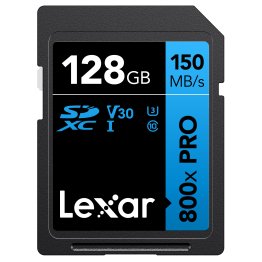 Lexar® BLUE Series High-Performance 800x PRO SDHC™/SDXC™ UHS-I Card (128 GB)