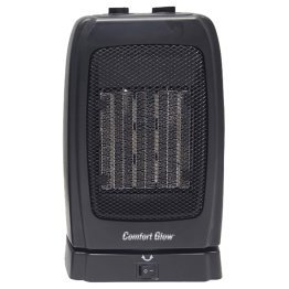 Comfort Glow® CEH255 1,500-Watt-Max Portable Oscillating Ceramic Fan Heater with Thermostat, Black