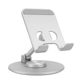 Uncaged Ergonomics® 360° Swivel and Multi-Angle Tilt Phone Stand (Silver)