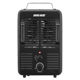 DURA HEAT® 1,500-Watt-Max Portable Milkhouse-Style Heater and Fan, with Thermostat and Anti-Freeze Setting, Black, EUH343