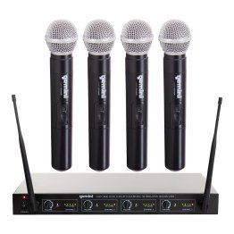 Gemini® UHF-04M-S1234 UHF 4-Channel Wireless Microphone System with 4 Handheld Microphones and Receiver
