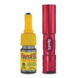 RapidFix® Liquid Plastic UV-Activated Adhesive with UV Flashlight, 10-mL Bottle