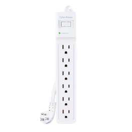 CyberPower® 6-AC Outlet 600-Joules Essential Series Surge Protector Power Strip, 4-Ft. Cord with Angled Plug, B604