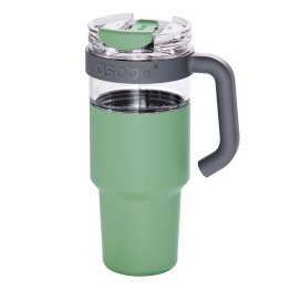 ASOBU® 34-Oz. Explorer See-Through Travel Mug with Detachable Insulated Tumbler (Green)