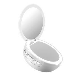 Priority Products Compact Bluetooth® Mirror Speaker with Lights, M6 (White)