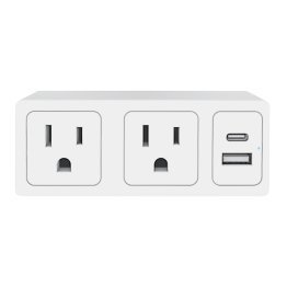 FISHER® Tech Essentials 2-AC Outlet and 2-USB Port 3,000-Joules Slim Surge Protector Wall Tap, FWC476W