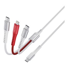 Nautica® 4-Ft. 24-Watt 3-in-1 Multi-Port Cable, Urban CB630 (White)