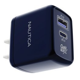 Nautica® 2-USB Port Wall Charger with 30-Watt PD USB-C® and USB-A QC3.0, CH130 (Navy)