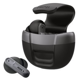 Mixx® StreamBuds Solo 3 TWS Bluetooth® In-Ear Earbuds with Mic and Magnetic Flip-Top Charging Case, up to 18 Hours Play Time (Black)