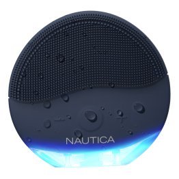 Nautica® Compact Waterproof Sonic Dual-Sided Silicone Facial Cleansing Pad, with 12 Vibration Modes and LED Indicator, Rechargeable, Deep Cleanse (Navy)
