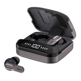 Mixx® StreamBuds Ultra Mini TWS Bluetooth® In-Ear Earbuds with Mic and Charging Case with LED, Clear Voice, up to 24 Hours Play Time (Gunmetal Black)