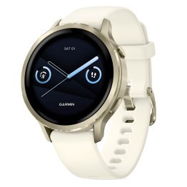 Garmin® Venu® 4 GPS Fitness Smartwatch with 41-mm Case, Bluetooth®, AMOLED, Health/Fitness, 80+ Sports Apps, 5 ATM Swim Rated (Lunar Gold with Bone)