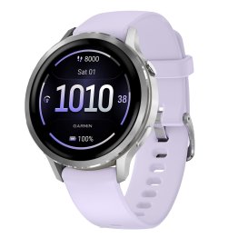 Garmin® Venu® 4 GPS Fitness Smartwatch with 41-mm Case, Bluetooth®, AMOLED, Health/Fitness, 80+ Sports Apps, 5 ATM Swim Rated (Silver with Periwinkle)