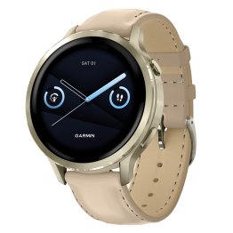 Garmin® Venu® 4 GPS Fitness Smartwatch with 41-mm Case, Bluetooth®, AMOLED, Health/Fitness, 80+ Sports Apps, Leather Band, and 5 ATM Swim Rated