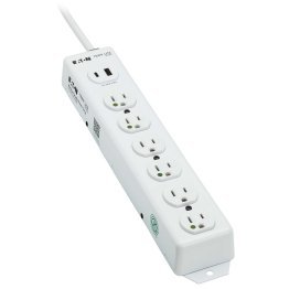 Tripp Lite® by Eaton® 6-AC Outlet and 2-USB Port Safe-IT™ UL® 1363 Medical-Grade Power Strip, 2-Ft. Cord with Straight Plug, PS-602-HGUSB