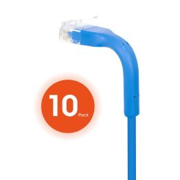 Intellinet Network Solutions® CAT-6 U/UTP FlexiBoot Slim Network Patch Cable, 10 Pack (7 Ft.; Blue)