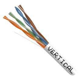 Vertical Cable CAT-6 23-AWG UTP CMP-rated Copper Splineless Cable, 1,000-Ft Pull Box (White)