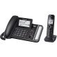 Panasonic® DECT 6.0 1-Handset Link2Cell® 2-Line Digital Corded/Cordless Combo Phone with Landline Answering Machine, Black