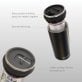 ASOBU® FC4G Double-Walled Vacuum-Insulated Stainless Steel Multi-Can Cooler Sleeve with Reusable Pocket Straw (Black)