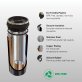 ASOBU® FC4G Double-Walled Vacuum-Insulated Stainless Steel Multi-Can Cooler Sleeve with Reusable Pocket Straw (Black)