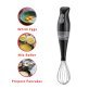 Brentwood® 2-Speed Hand Blender and Food Processor with Balloon Whisk, Black