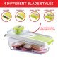 Brentwood® Mandolin Slicer with 5-Cup Storage Container and 4 Interchangeable Stainless Steel Blades