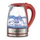 Brentwood® 1,100-Watt 1.8-Qt. 7-Cup Cordless Tempered-Glass Electric Kettle with Auto Shut-off (Red)