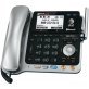 AT&T® DECT 6.0 2-Line 2-Handset Connect to Cell™ Corded Cordless Bluetooth® Phone System with Digital Answering System and Caller ID, Silver and Black