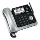 AT&T® DECT 6.0 2-Line 2-Handset Connect to Cell™ Corded Cordless Bluetooth® Phone System with Digital Answering System and Caller ID, Silver and Black