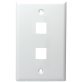 DataComm Electronics 2-Port Standard-Size Keystone Wall Plate (White)