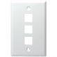 DataComm Electronics Multi-Port Standard-Size White Keystone Wall Plate (3 Port)