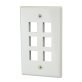 DataComm Electronics Multi-Port Standard-Size White Keystone Wall Plate (6 Port)