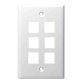 DataComm Electronics Multi-Port Standard-Size White Keystone Wall Plate (6 Port)