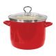 VASCONIA® 8-Qt. Enamel-on-Steel Straight Stockpot with Glass Lid (Red)