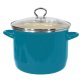 VASCONIA® 8-Qt. Enamel-on-Steel Straight Stockpot with Glass Lid (Teal)