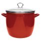 VASCONIA® 12-Qt. Enamel-on-Steel Stockpot with Glass Lid (Red)